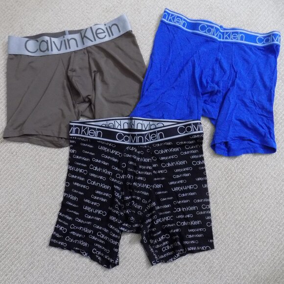 SET OF 3 PAIRS OF CALVIN KLEIN CK MENS BOXER BRIEFS UNDERWEAR - Picture 1 of 2